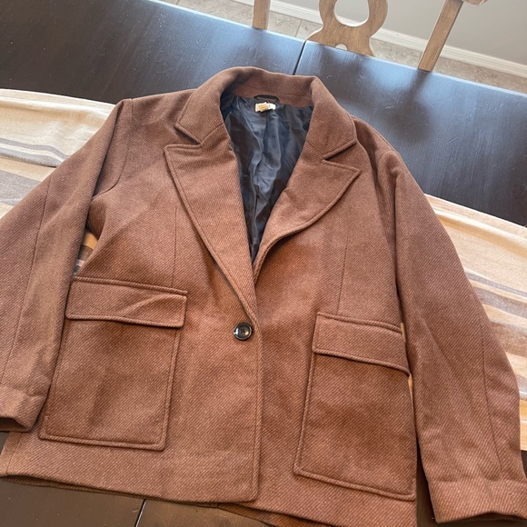a.n.a Brown Blazer Tailored Professional Silhouette - Picture 1 of 7